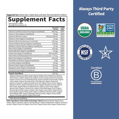 Organics Mens Once Daily Tablets