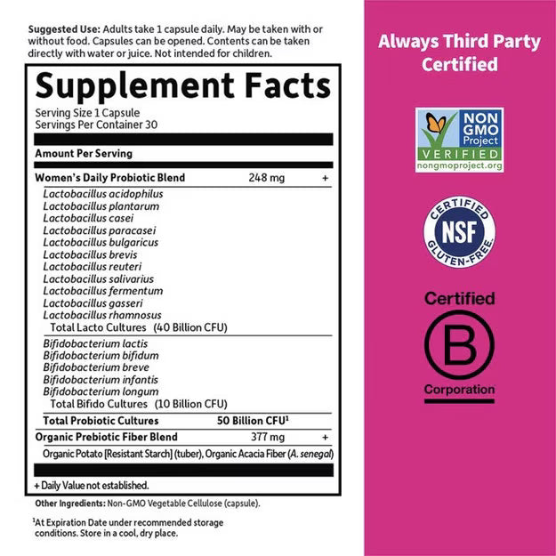 Dr. Formulated Probiotics Once Daily Women's Shelf-Stable 30 Capsules